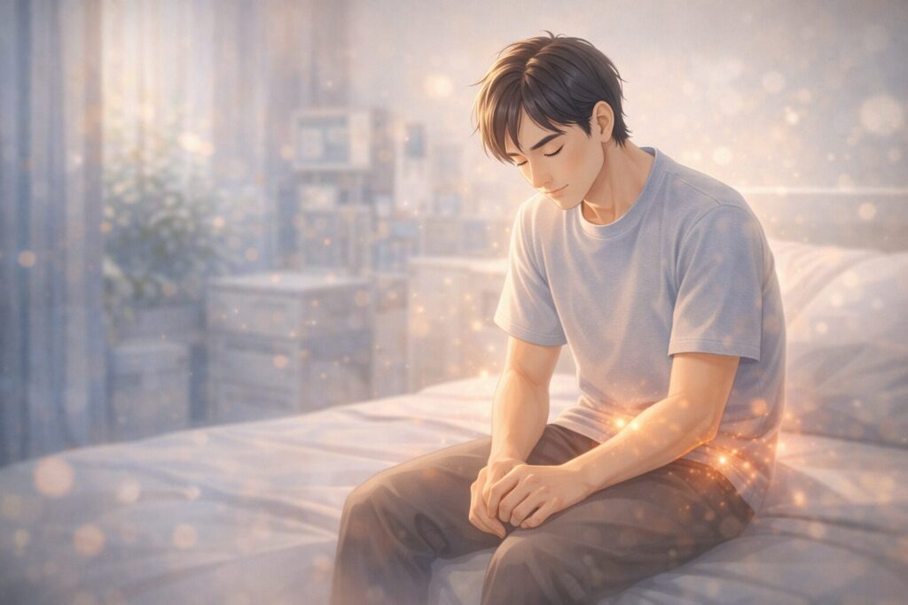 病室で休む患者