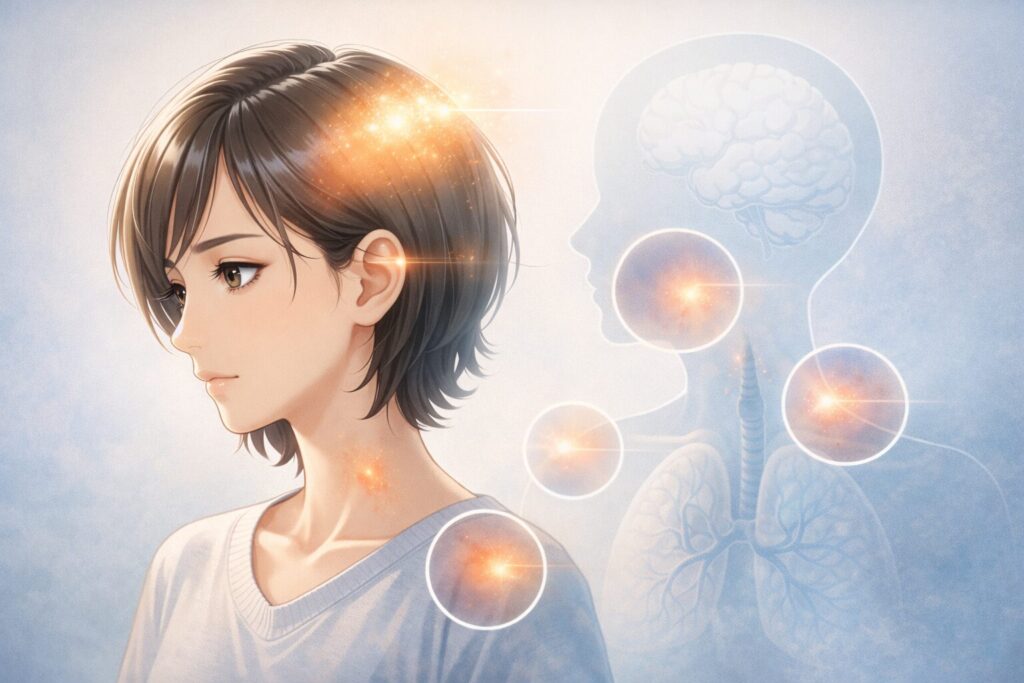 薄明かりに包まれた女性の肖像