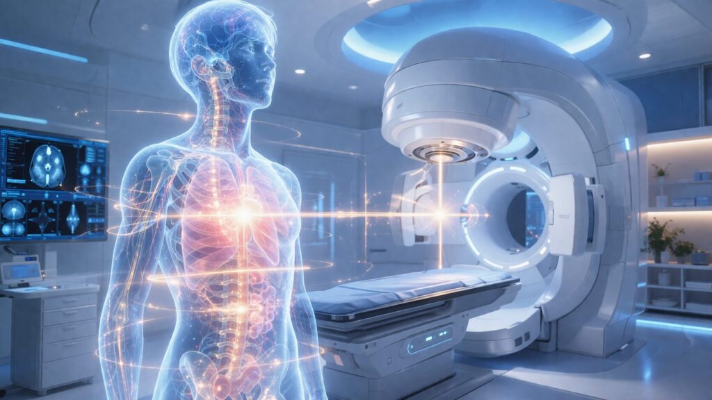 未来的医療施設の放射線治療