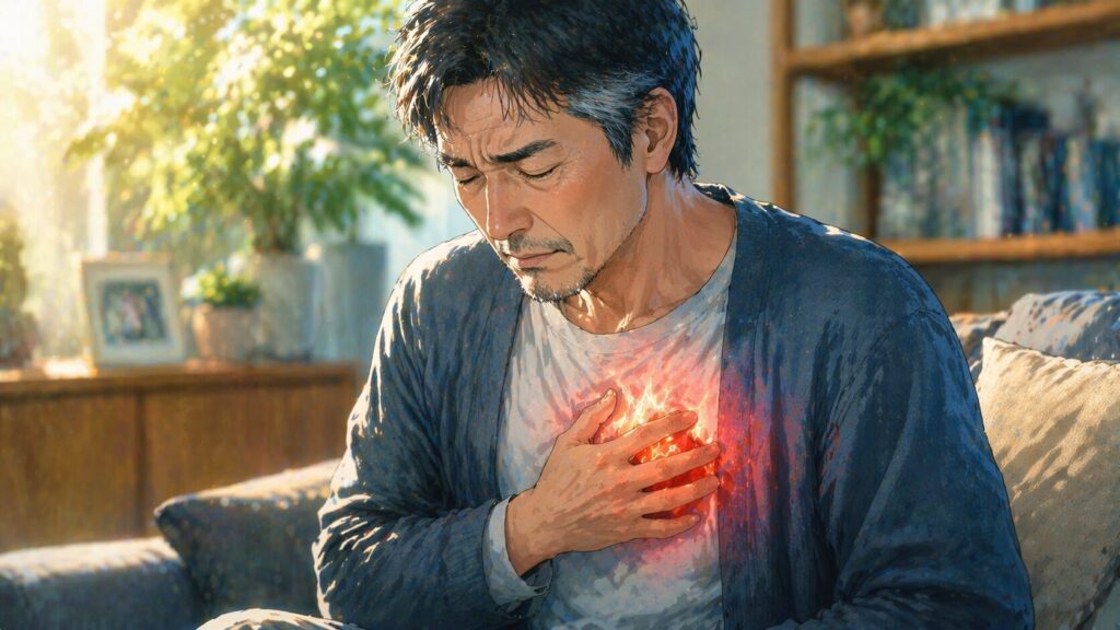 胸の痛みと温かな光