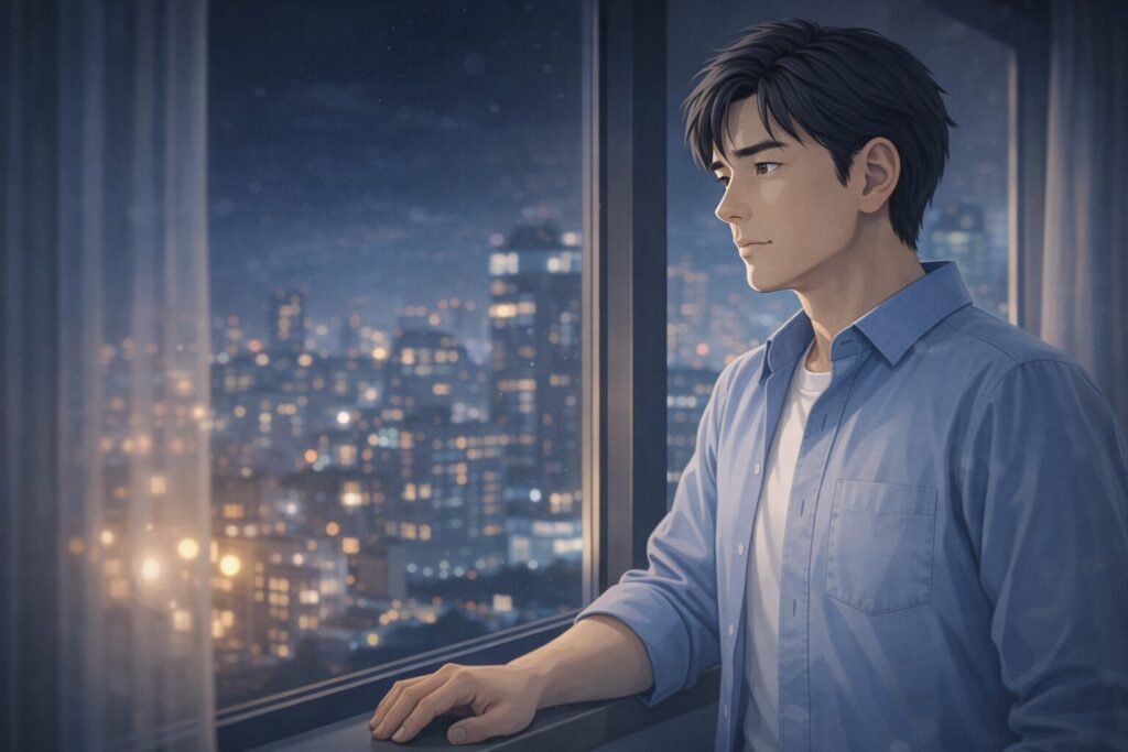 夜景を見つめる静かな瞬間