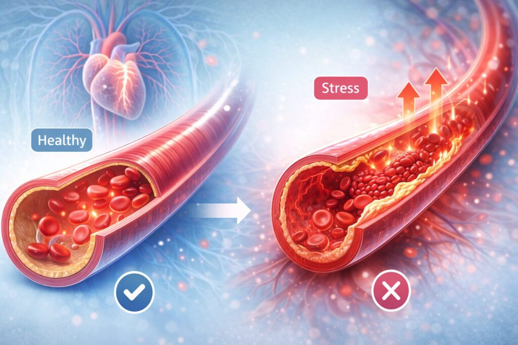 健康とストレスの動脈比較