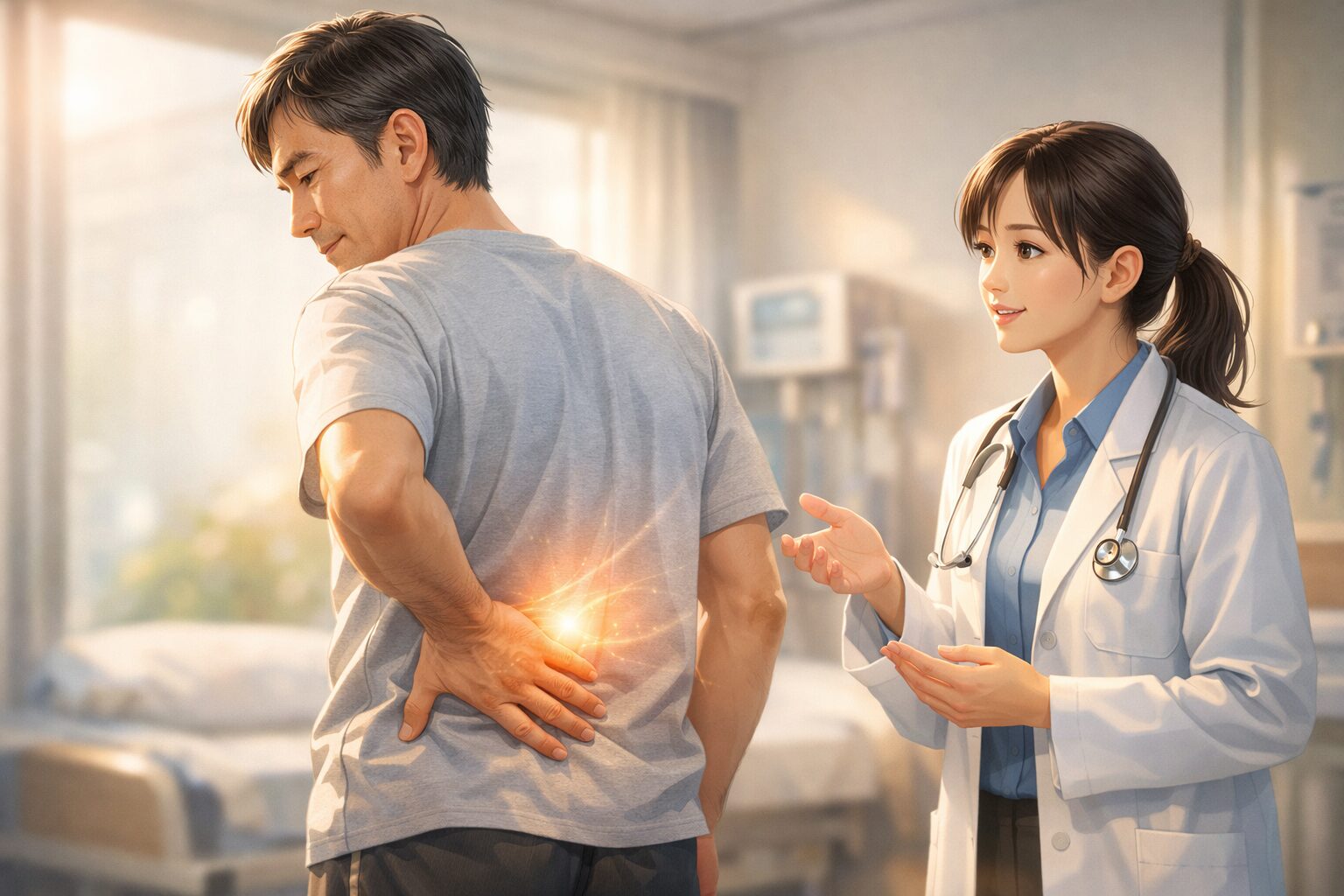 病院での優しい診察シーン