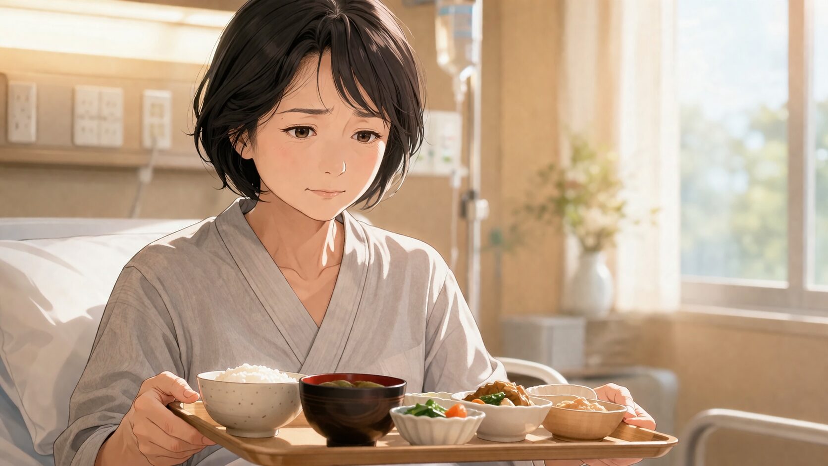 病室での静かな時間