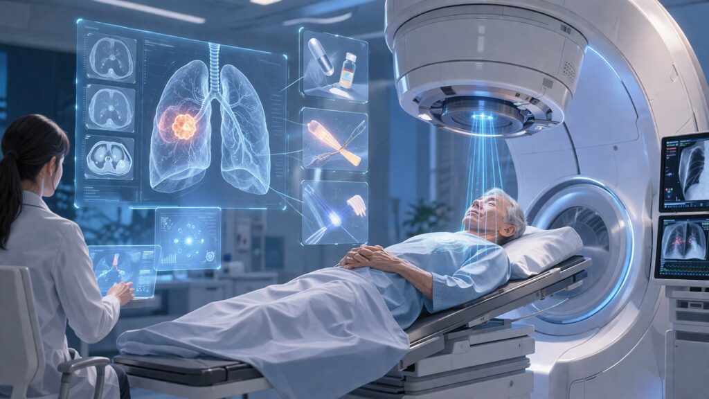 未来的な治療室での医学技術