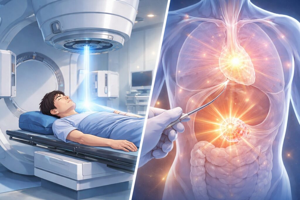 外部と内部放射線治療