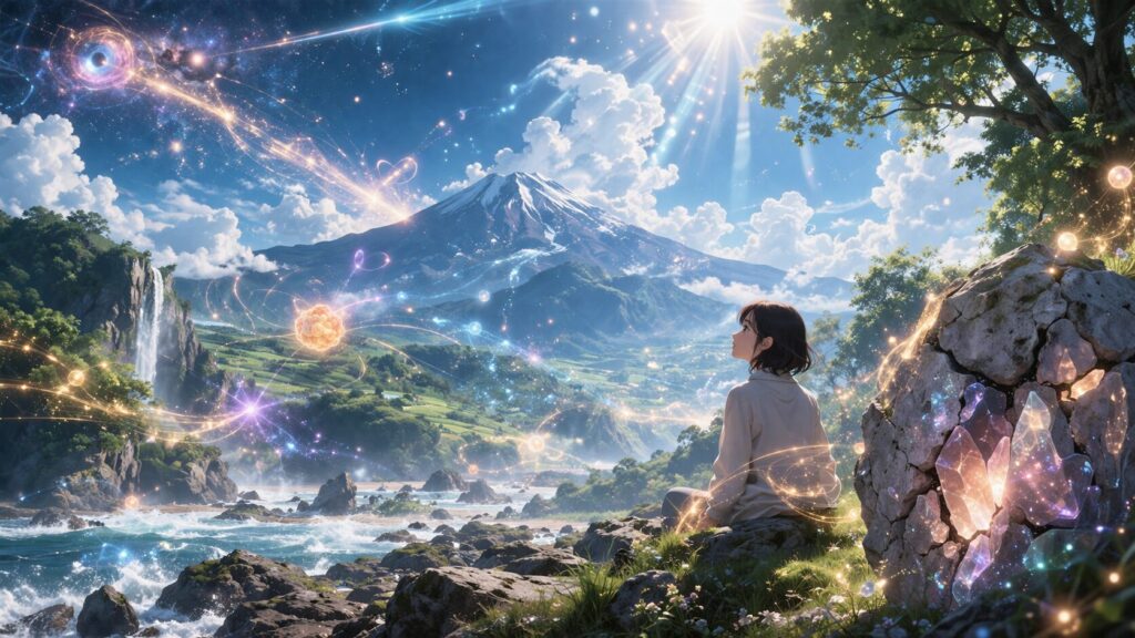 幻想的な風景と天空の輝き