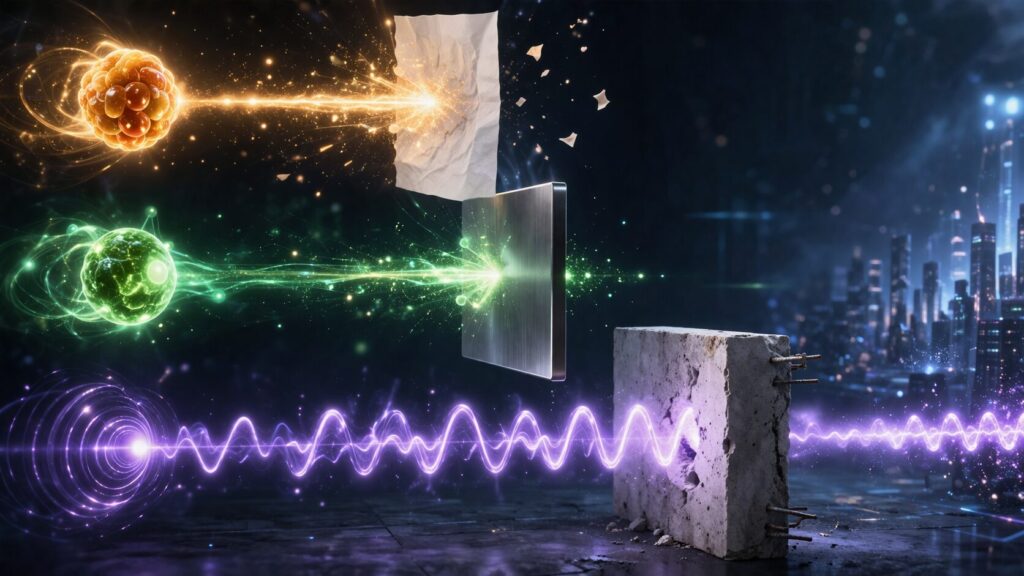 エネルギービームと障害物の衝突