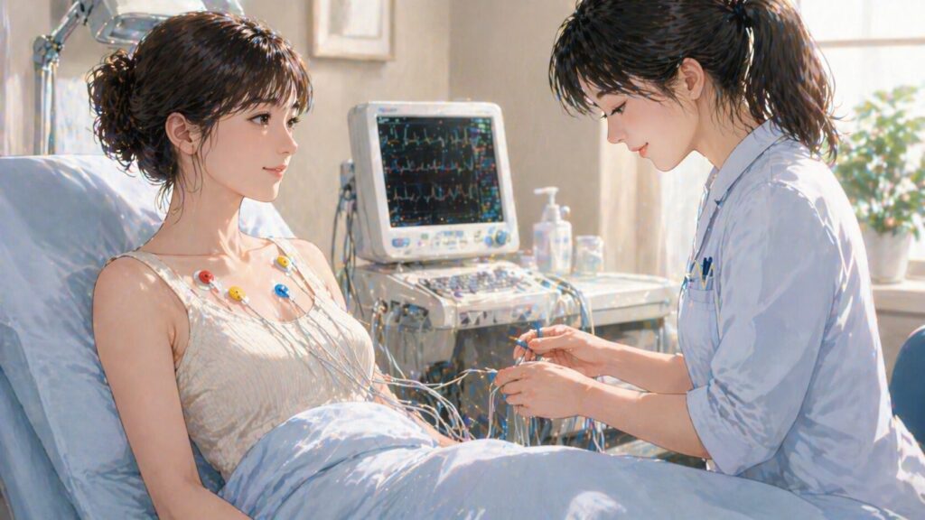 静かな診察室での健康チェック