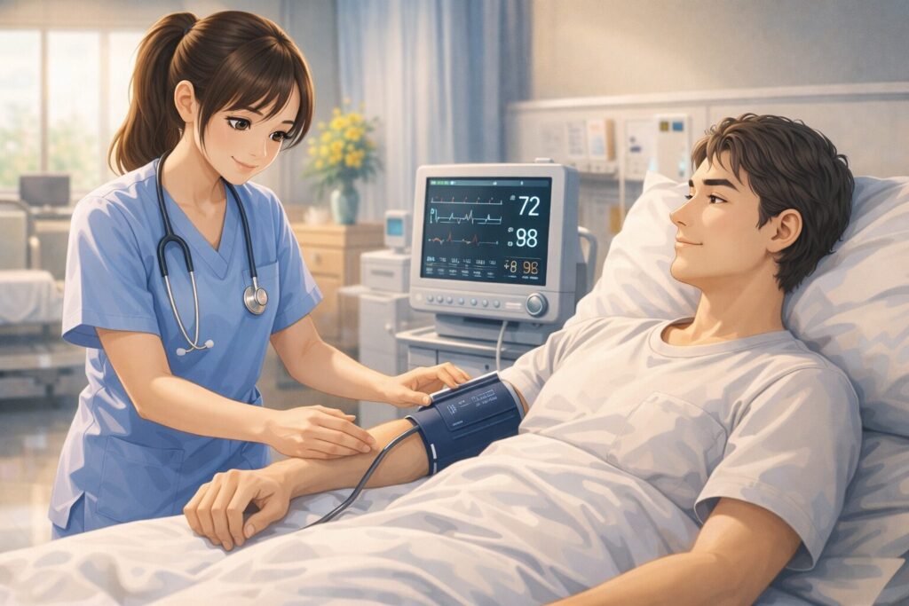 優しい看護師と患者のひととき