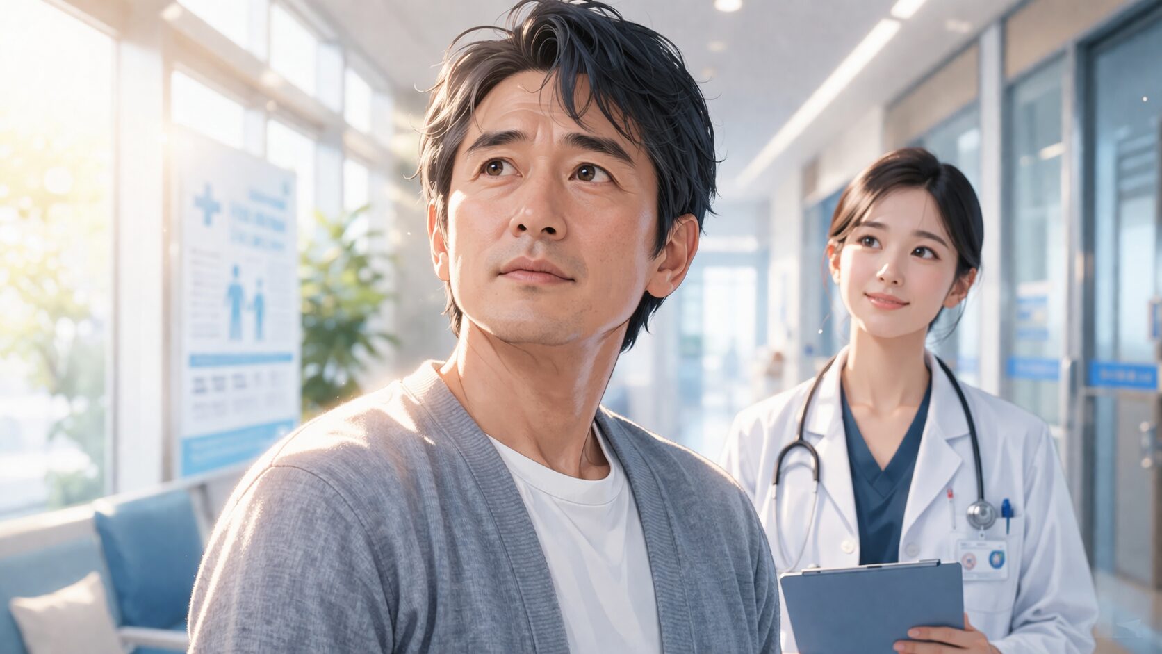 病院の廊下での安心感