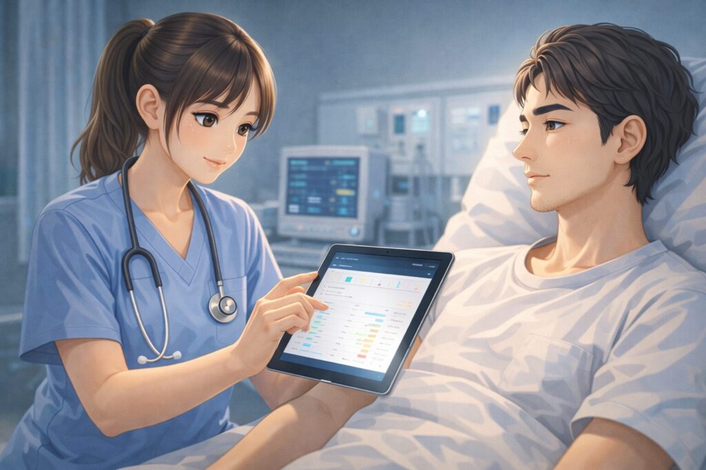 病院での安心した会話