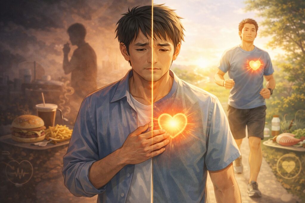 健康と不健康の対比