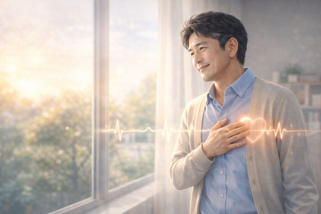 静かな朝の温かい光