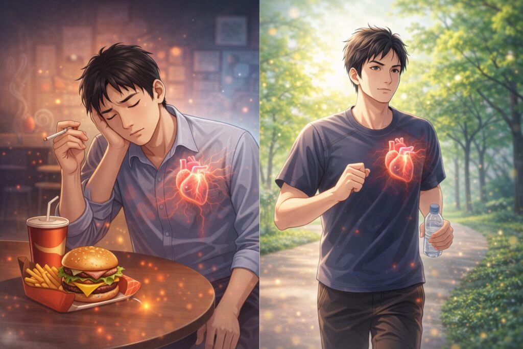 健康と不健康の対比