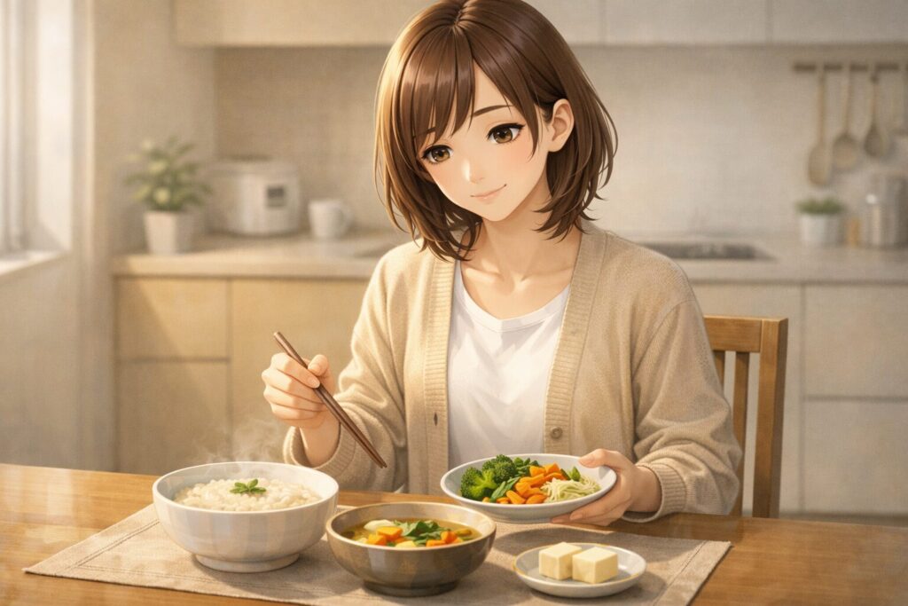 キッチンでの健康的な食事準備