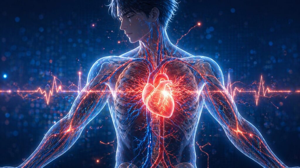 未来的な人体とエネルギーのビジョン