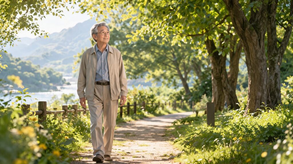 穏やかな散歩道の風景