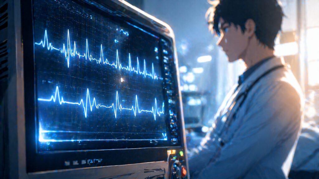 高技術な医療モニターと医師