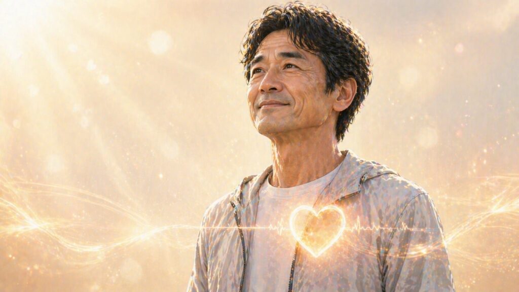 優雅な光の中の心の輝き