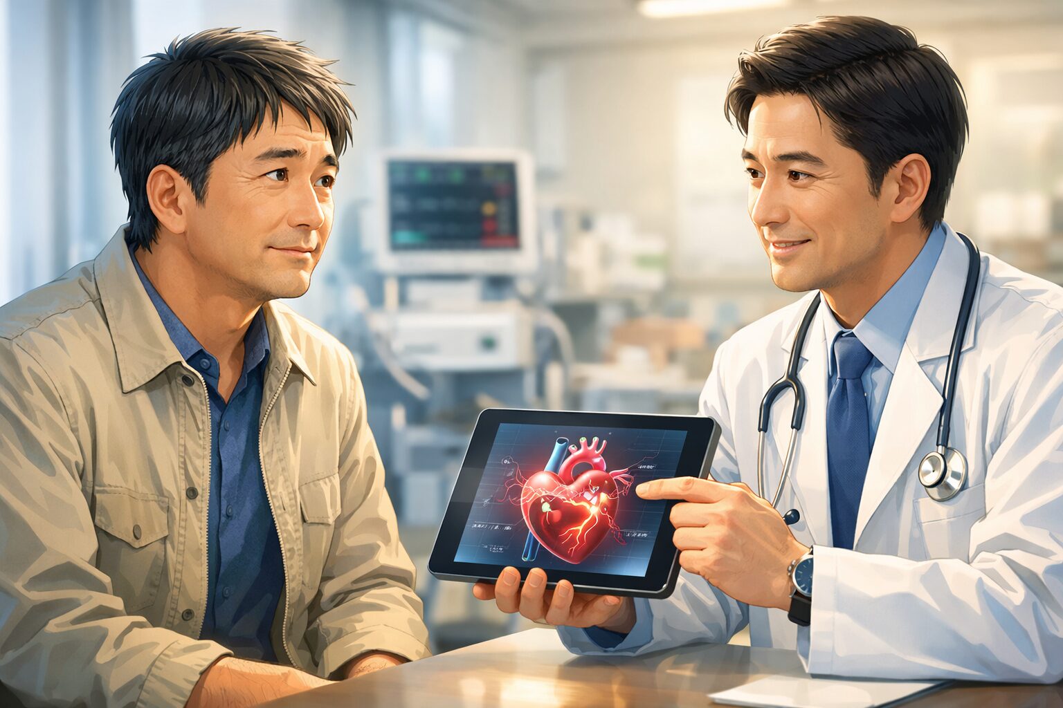 心臓の診断を受ける患者