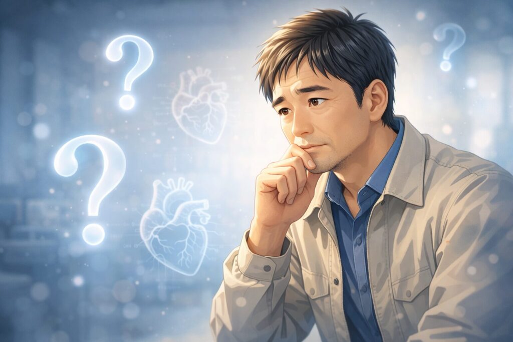 心配と疑問の中の男性