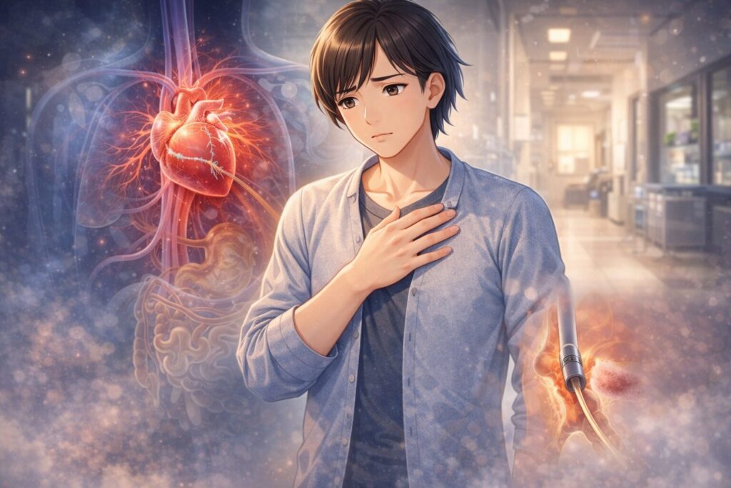 心臓の病変と治療の瞬間