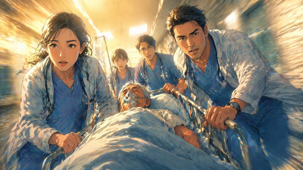 病院の緊急搬送シーン