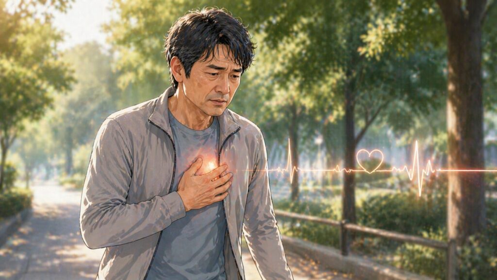 公園の中で感じる胸の痛み