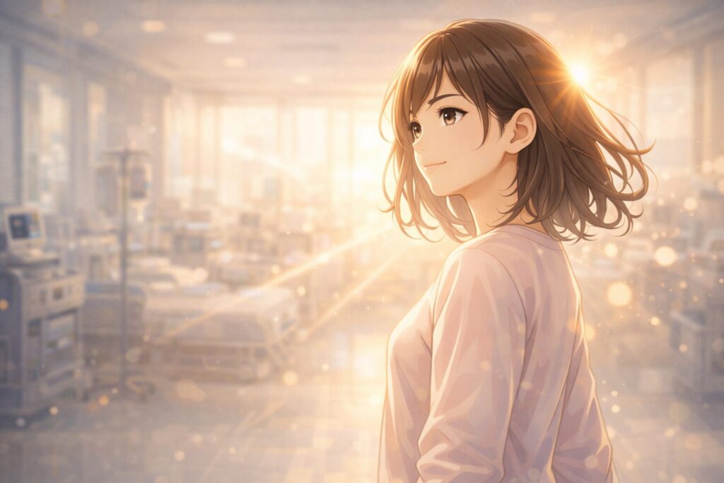 希望を抱く彼女の微笑み