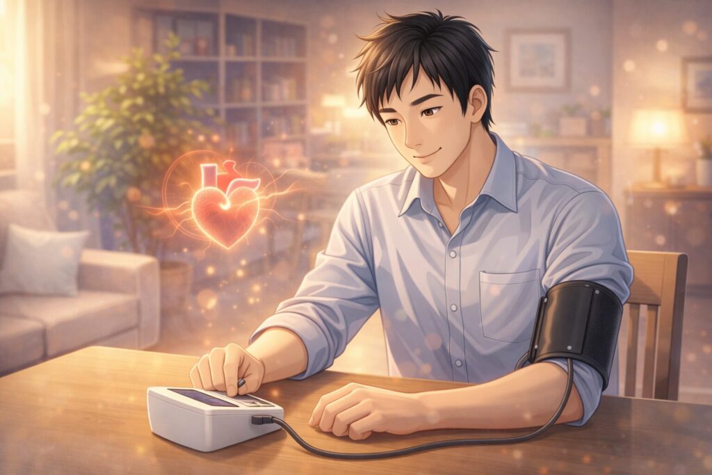 血圧をチェックする穏やかな瞬間