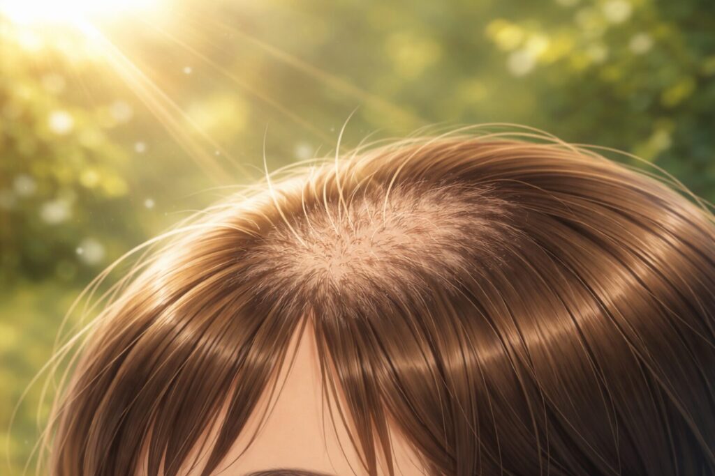 新たな髪の成長の輝き