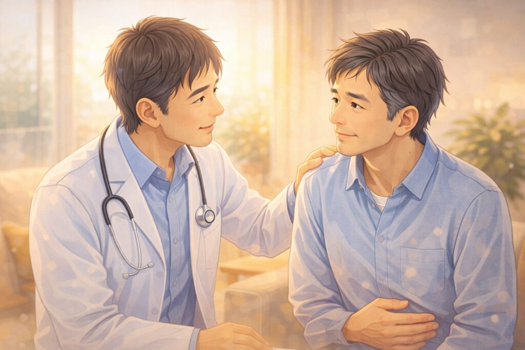 医師と患者の温かな瞬間