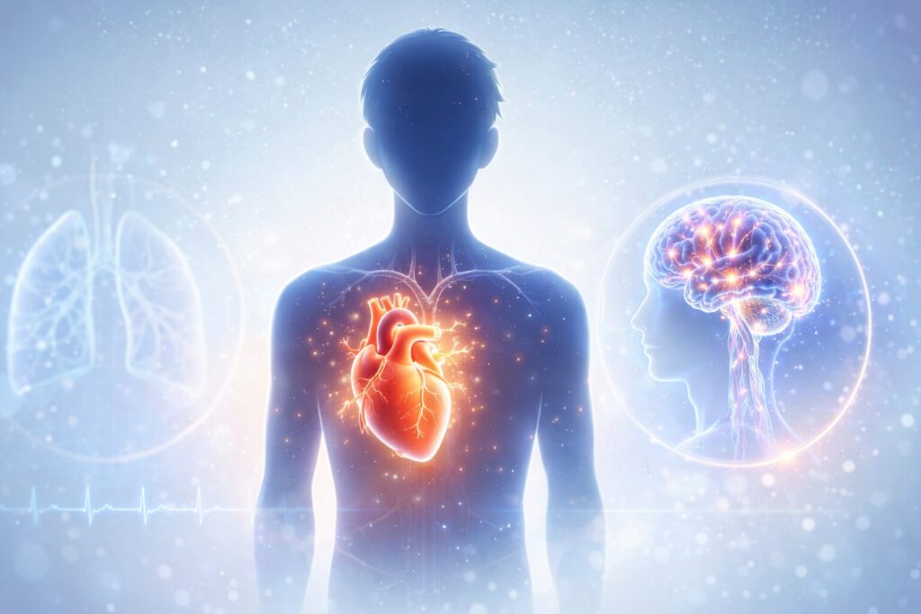 輝く心と脳の解剖学的視覚