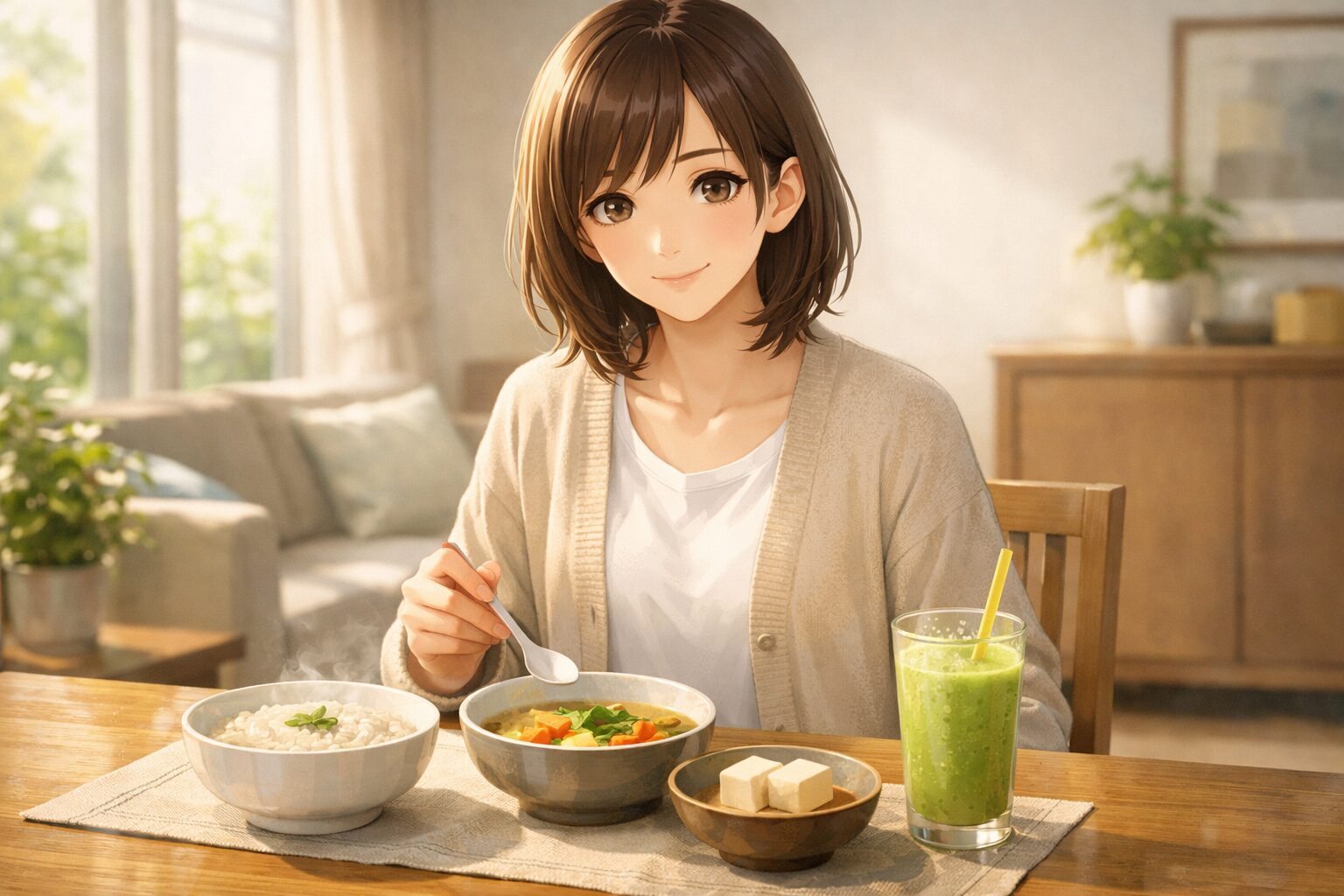 朝の食事と笑顔のひととき