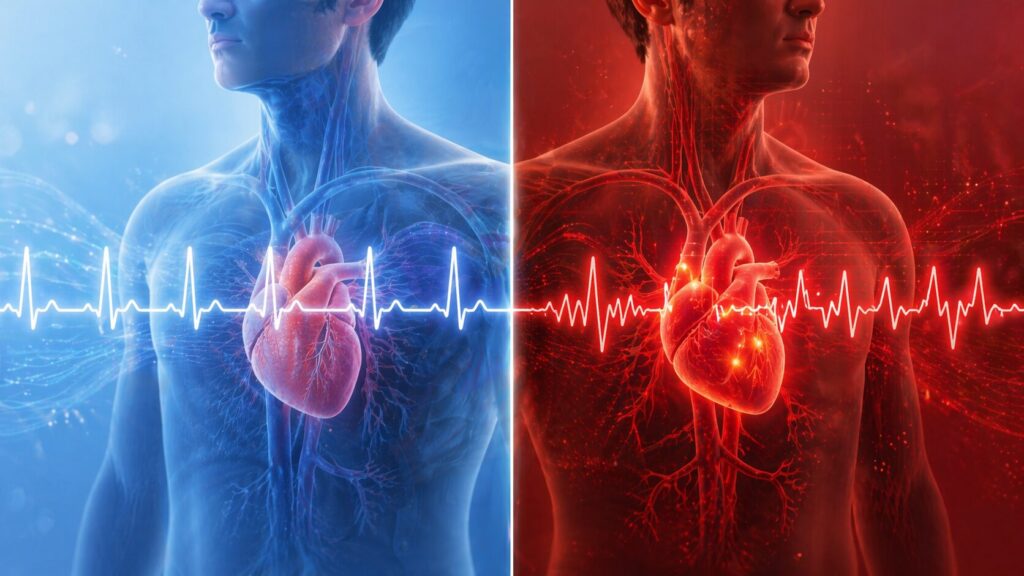 正常と異常の心臓の比較