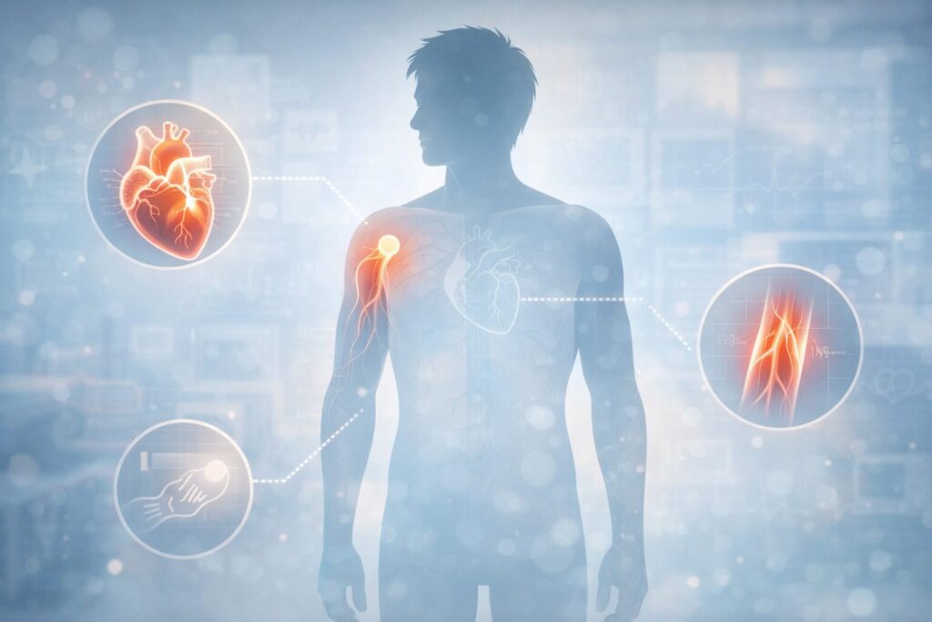 人間の体のハイライト図